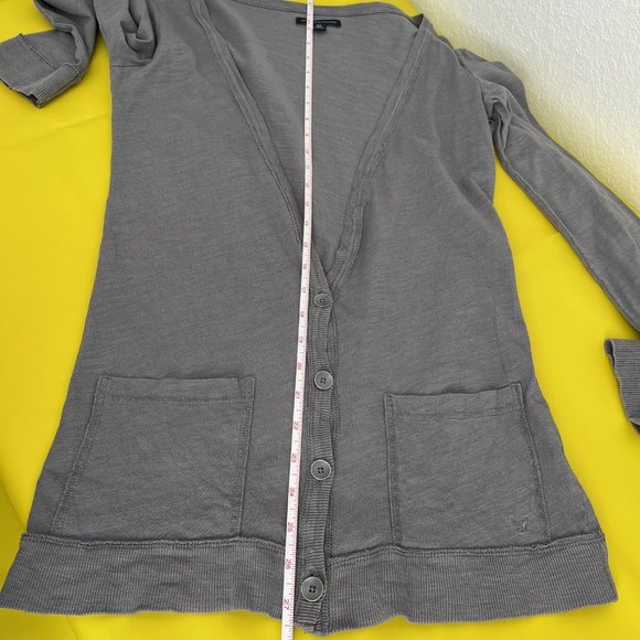American Eagle Outfitters Long Cardigan, Slate Gray, Size S/P - Picture 8 of 9